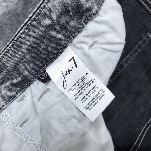 Jen7 Slim Boyfriend Jeans Size 24 Gray Stretch Denim Stone Wash - Picture 6 of 11
